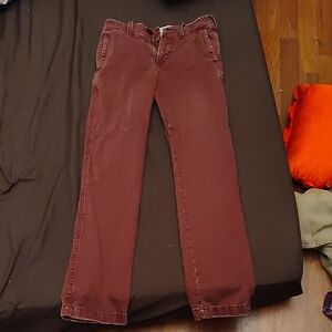 Abercrombie & Fitch Red Straight Leg Denim